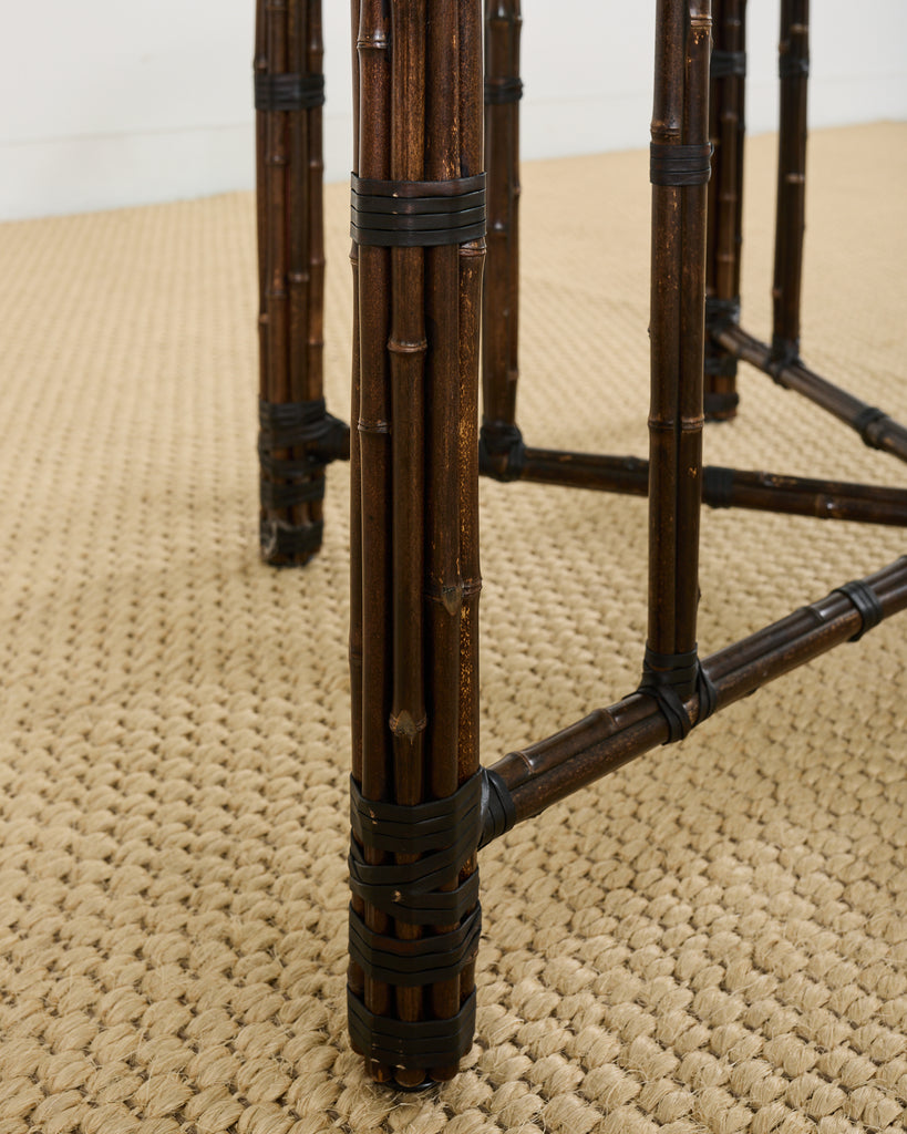 McGuire Hexagonal Organic Modern Round Bamboo Dining Table