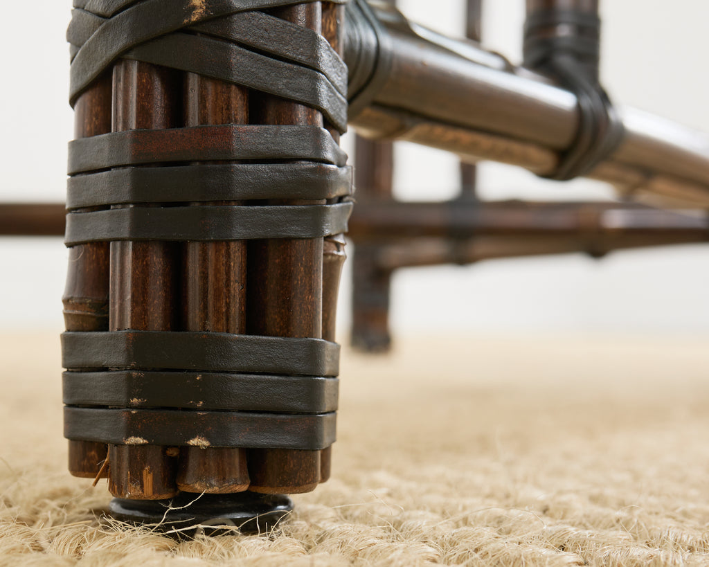 McGuire Hexagonal Organic Modern Round Bamboo Dining Table