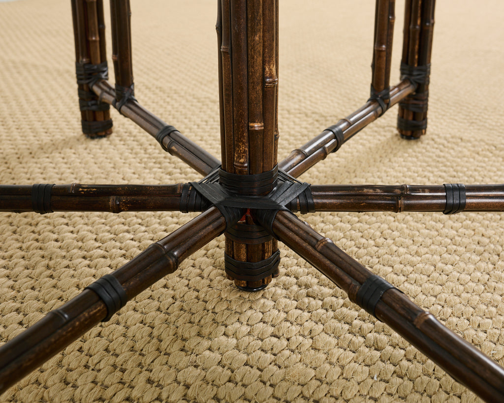 McGuire Hexagonal Organic Modern Round Bamboo Dining Table