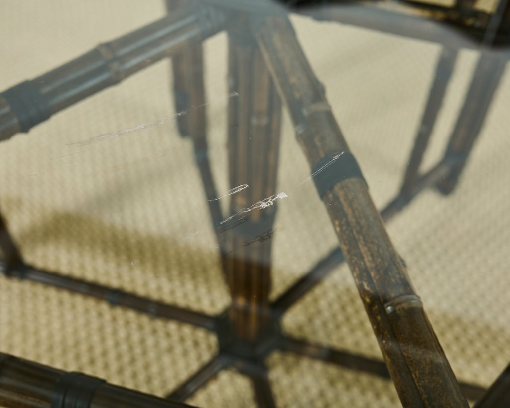 McGuire Hexagonal Organic Modern Round Bamboo Dining Table