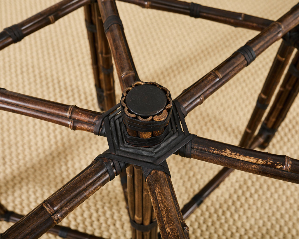 McGuire Hexagonal Organic Modern Round Bamboo Dining Table