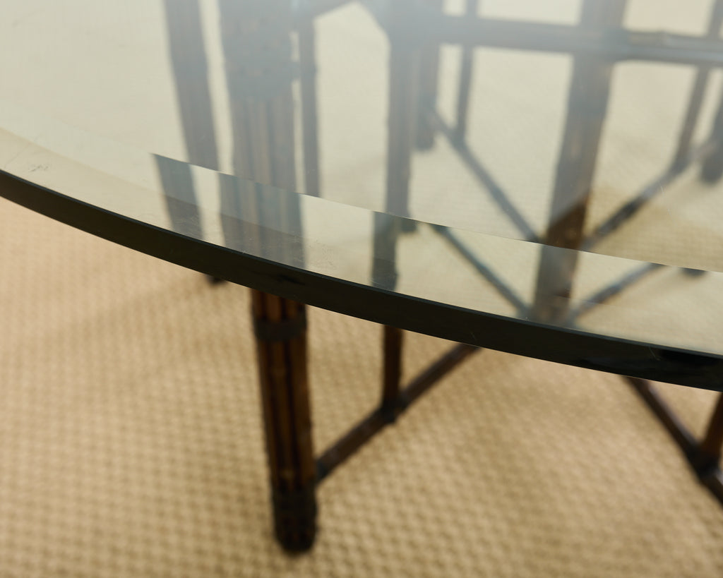 McGuire Hexagonal Organic Modern Round Bamboo Dining Table