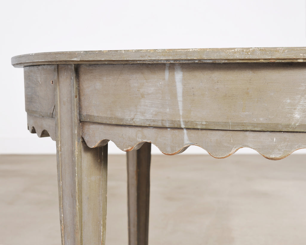 19th Century Venetian Painted Center Table with Scalloped Apron