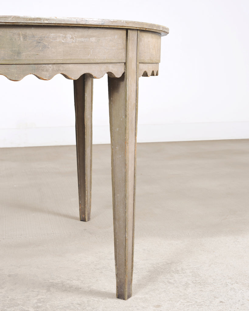 19th Century Venetian Painted Center Table with Scalloped Apron