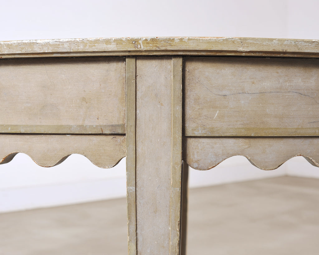 19th Century Venetian Painted Center Table with Scalloped Apron