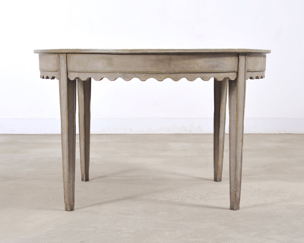 19th Century Venetian Painted Center Table with Scalloped Apron