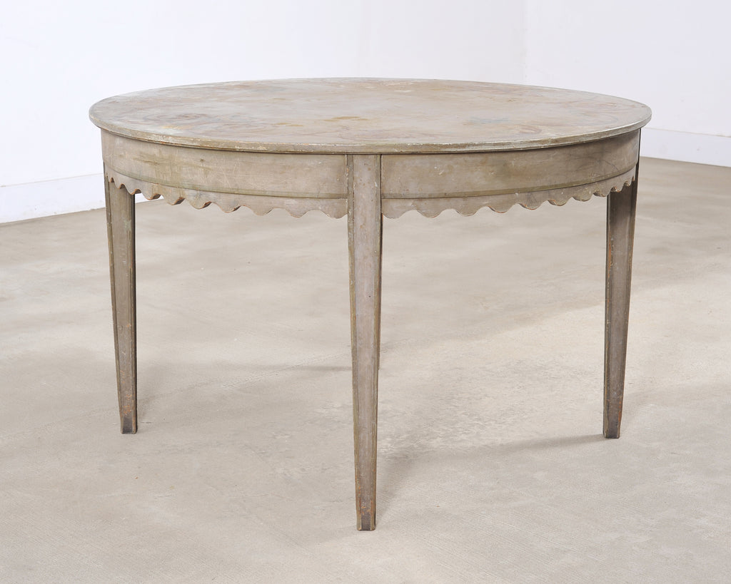 19th Century Venetian Painted Center Table with Scalloped Apron
