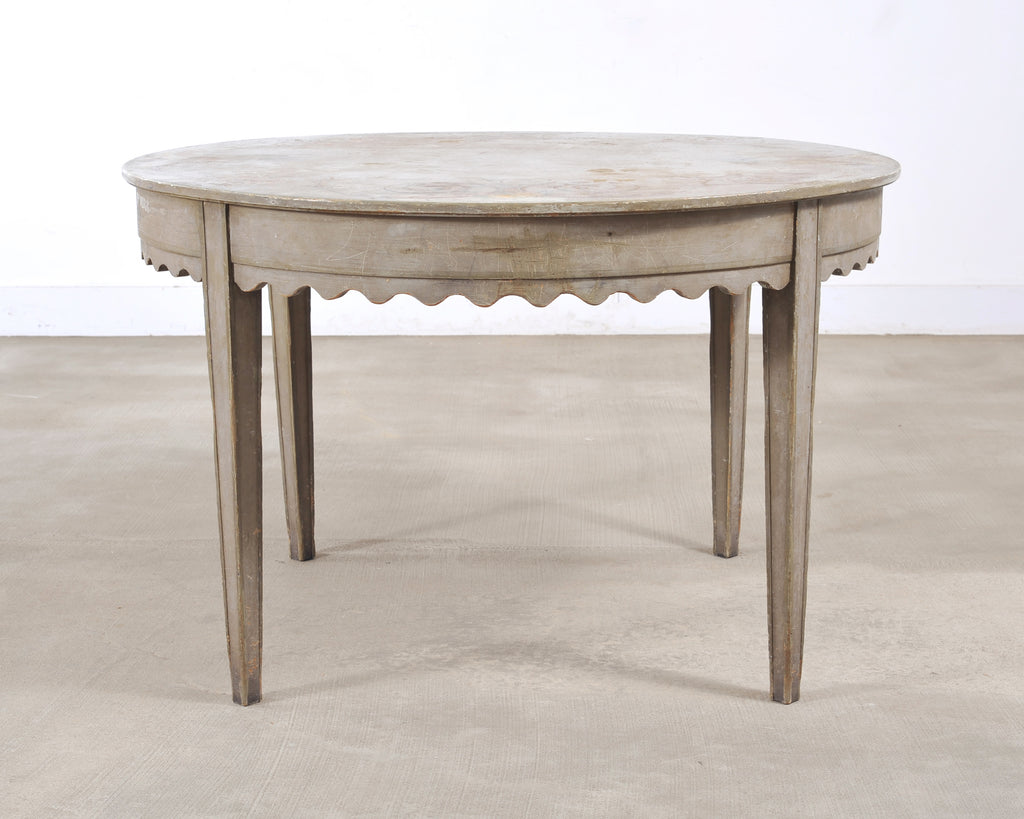19th Century Venetian Painted Center Table with Scalloped Apron