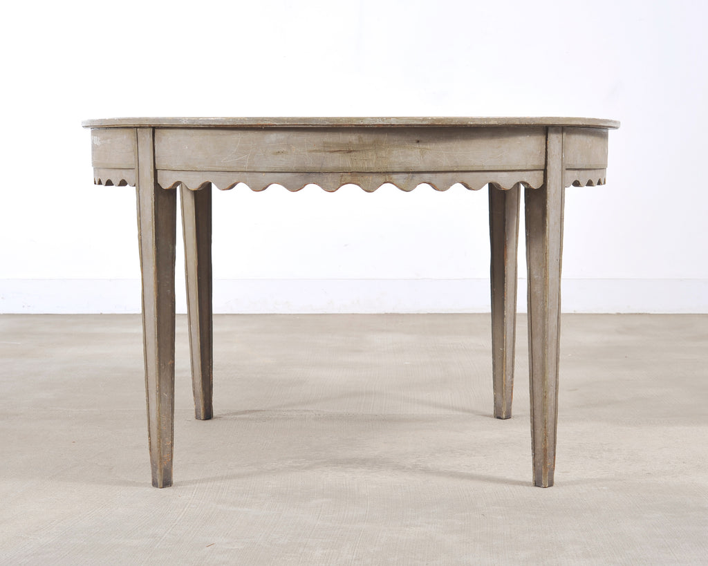 19th Century Venetian Painted Center Table with Scalloped Apron