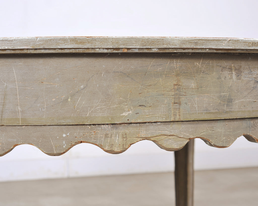 19th Century Venetian Painted Center Table with Scalloped Apron