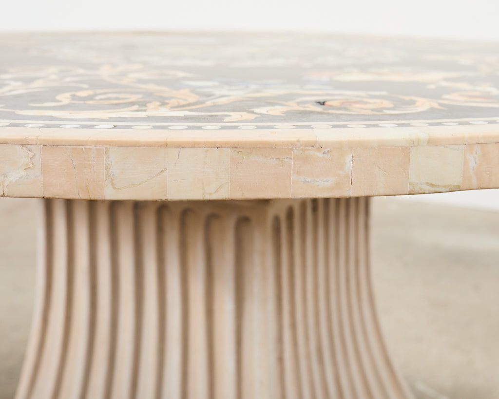 Italian Neoclassical Style Pietra Dura Marble Center Dining Table