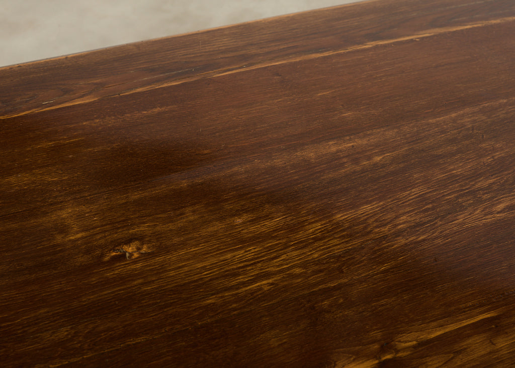 Country French Provincial Oak Farmhouse Dining Table Demilune Ends