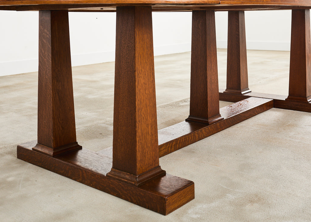 19th Century Arts and Crafts Oak Dining or Library Table