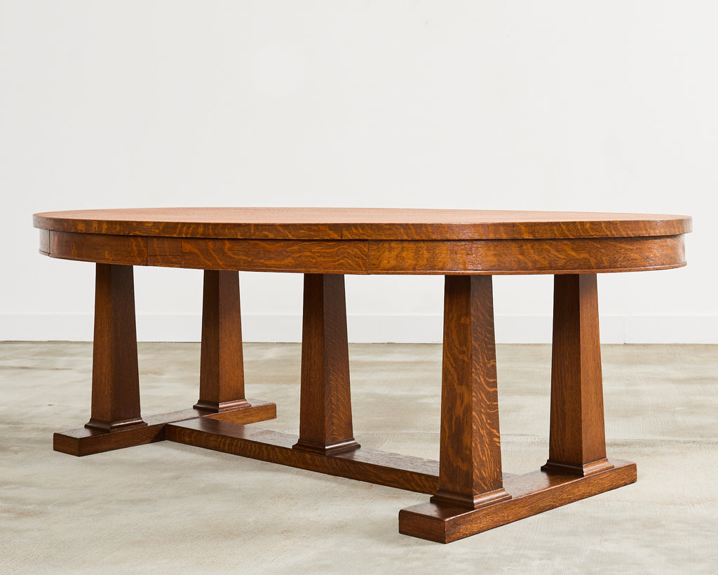 19th Century Arts and Crafts Oak Dining or Library Table