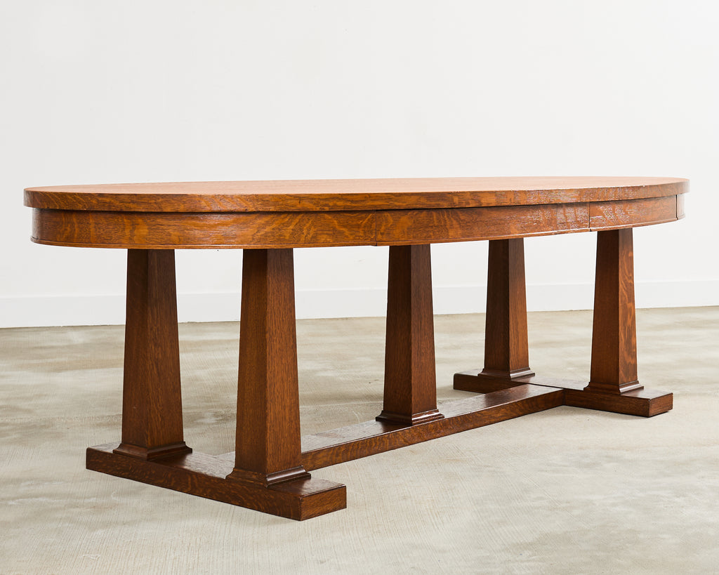 19th Century Arts and Crafts Oak Dining or Library Table