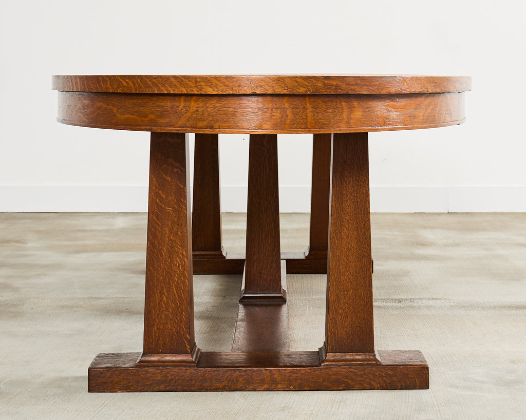 19th Century Arts and Crafts Oak Dining or Library Table