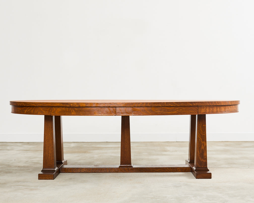 19th Century Arts and Crafts Oak Dining or Library Table