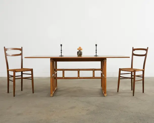 Set of Four Italian Paolo Buffa Style Walnut Dining Chairs