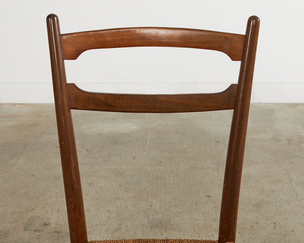Set of Four Italian Paolo Buffa Style Walnut Dining Chairs