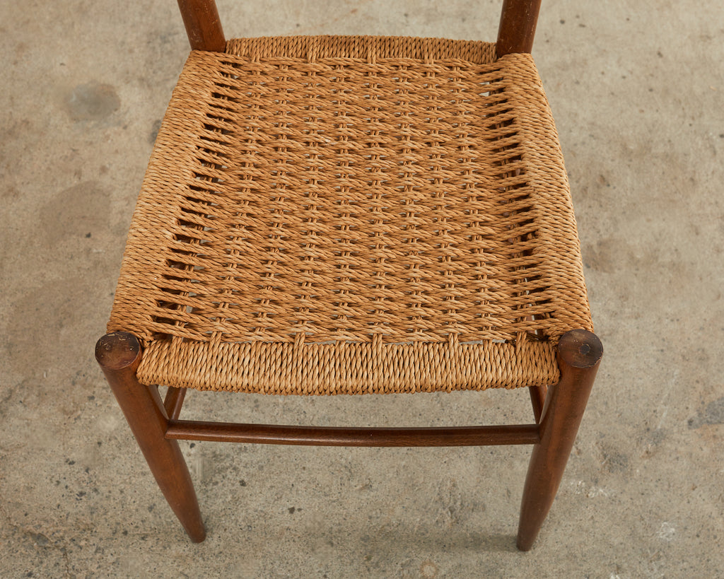 Set of Four Italian Paolo Buffa Style Walnut Dining Chairs