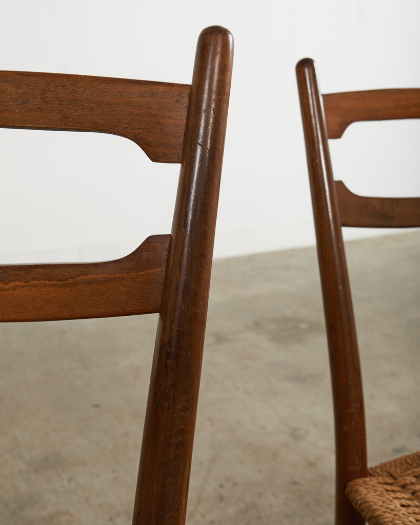 Set of Four Italian Paolo Buffa Style Walnut Dining Chairs