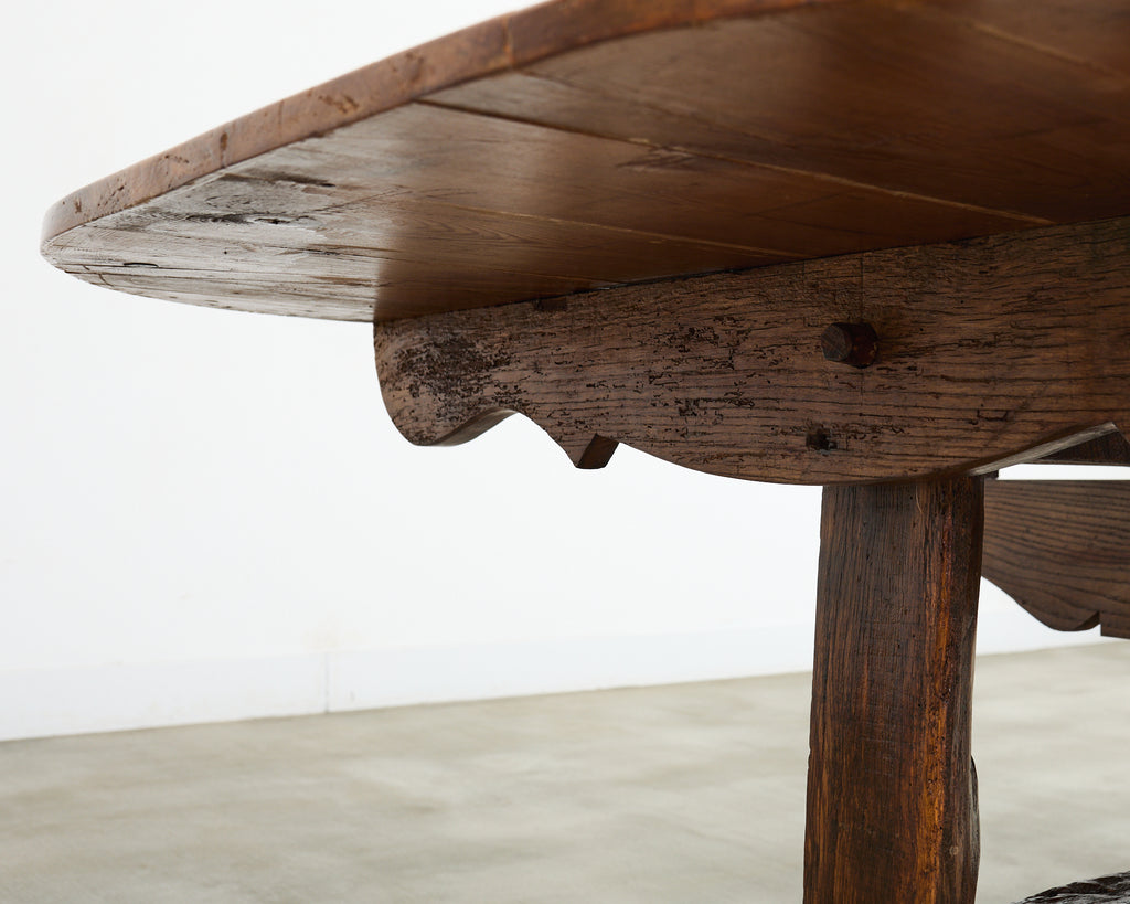 19th Century French Pine Tilt Top Vendange Dining Table