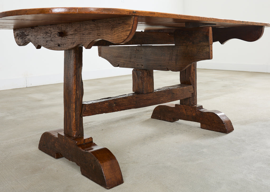 19th Century French Pine Tilt Top Vendange Dining Table