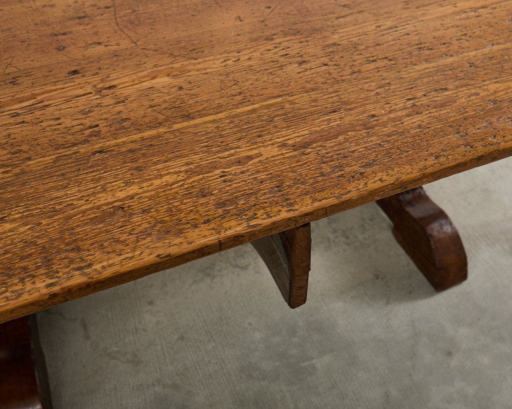 19th Century French Pine Tilt Top Vendange Dining Table