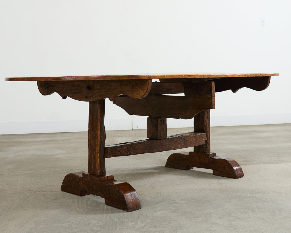 19th Century French Pine Tilt Top Vendange Dining Table