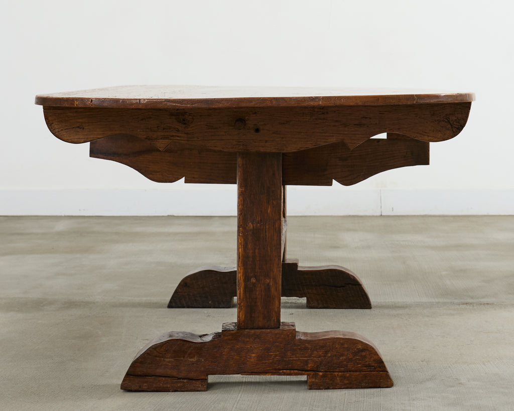 19th Century French Pine Tilt Top Vendange Dining Table