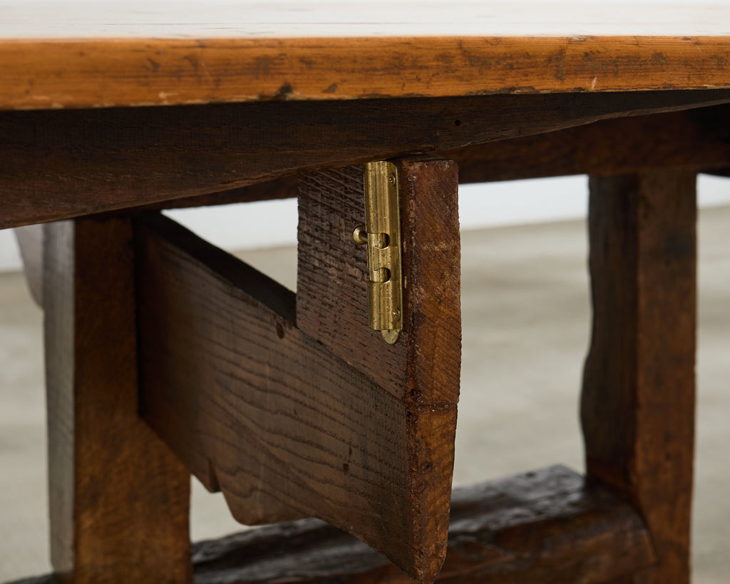 19th Century French Pine Tilt Top Vendange Dining Table