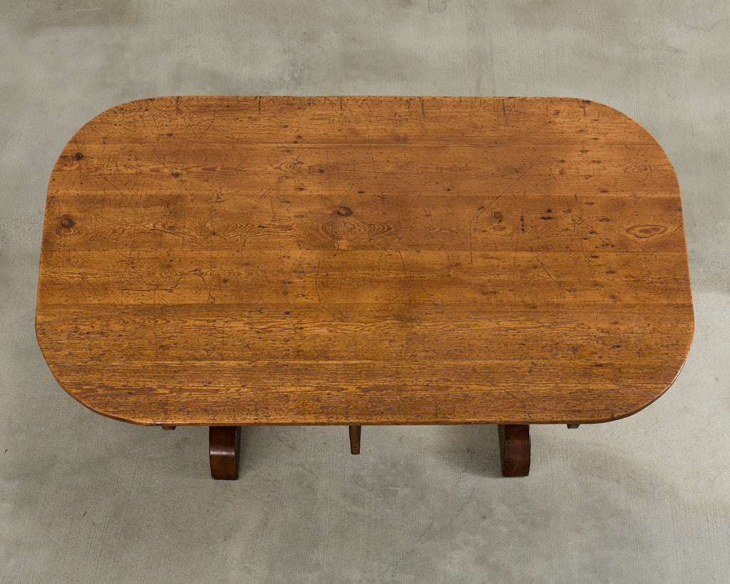 19th Century French Pine Tilt Top Vendange Dining Table