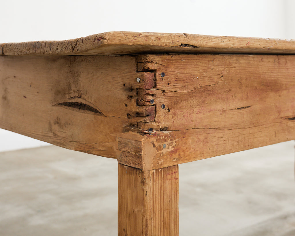 Country English Provincial Oak Pine Farmhouse Dining Table