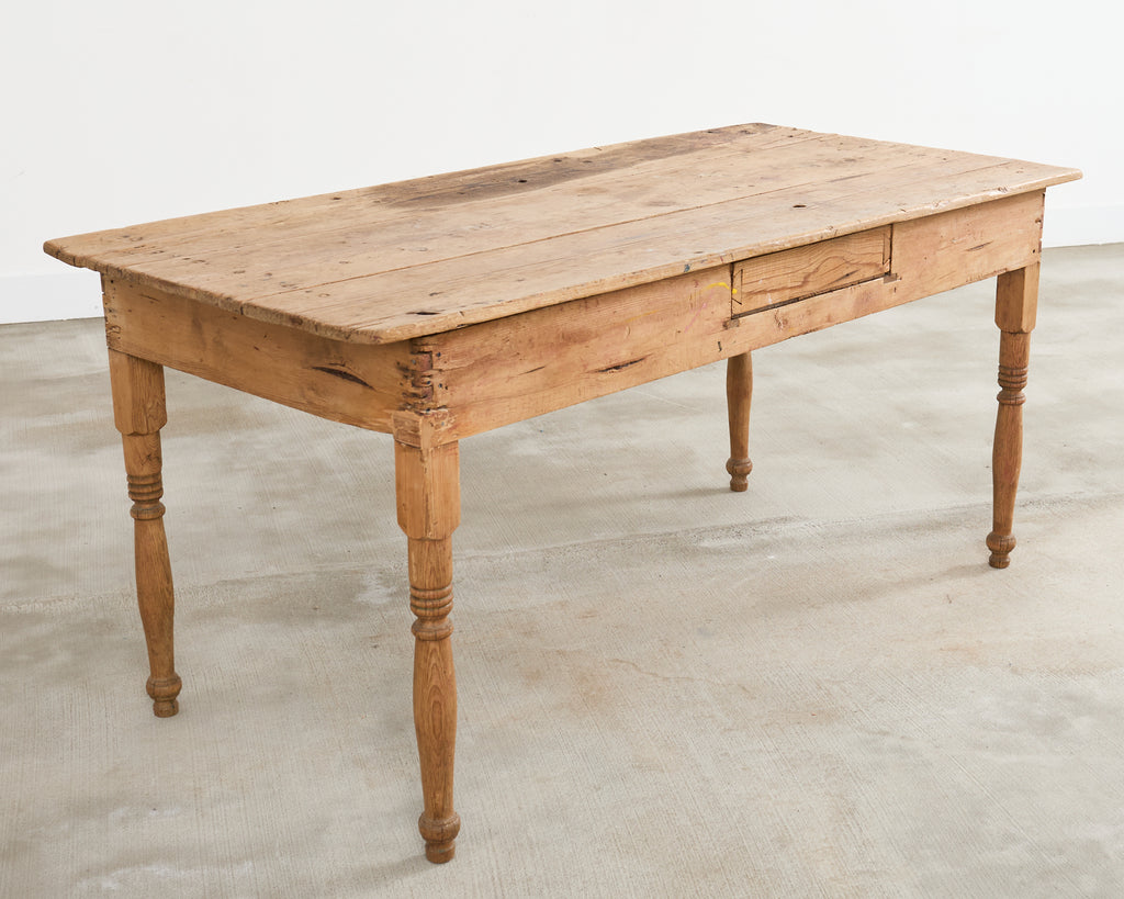 Country English Provincial Oak Pine Farmhouse Dining Table