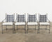 Set of Four Mario Papperzini Style Iron Bronze Garden Dining Chairs