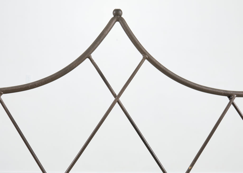 Pair of French Neoclassical Iron Lattice Twin Bed Frames