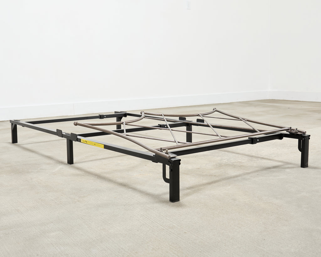 Pair of French Neoclassical Iron Lattice Twin Bed Frames
