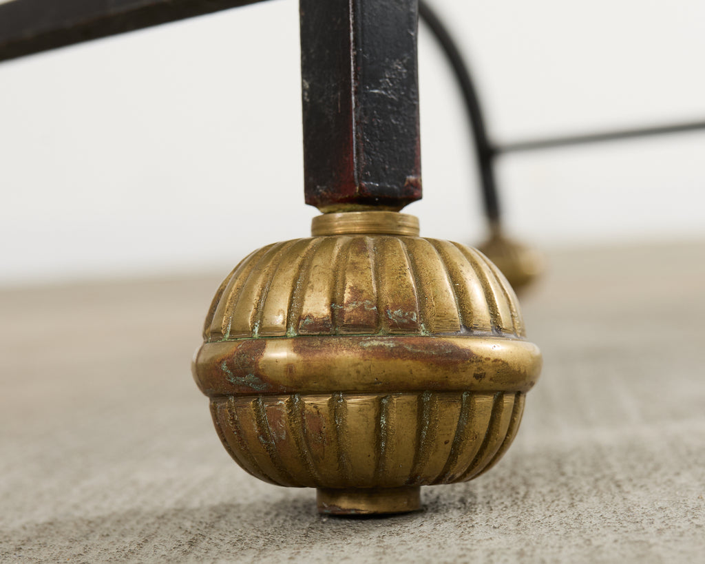 Italian Baroque Savonarola Chair with Bronze Mace Finials