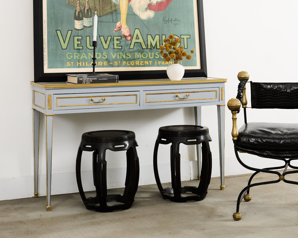 Pair of Chinese Export Hardwood Garden Stools or Drink Tables