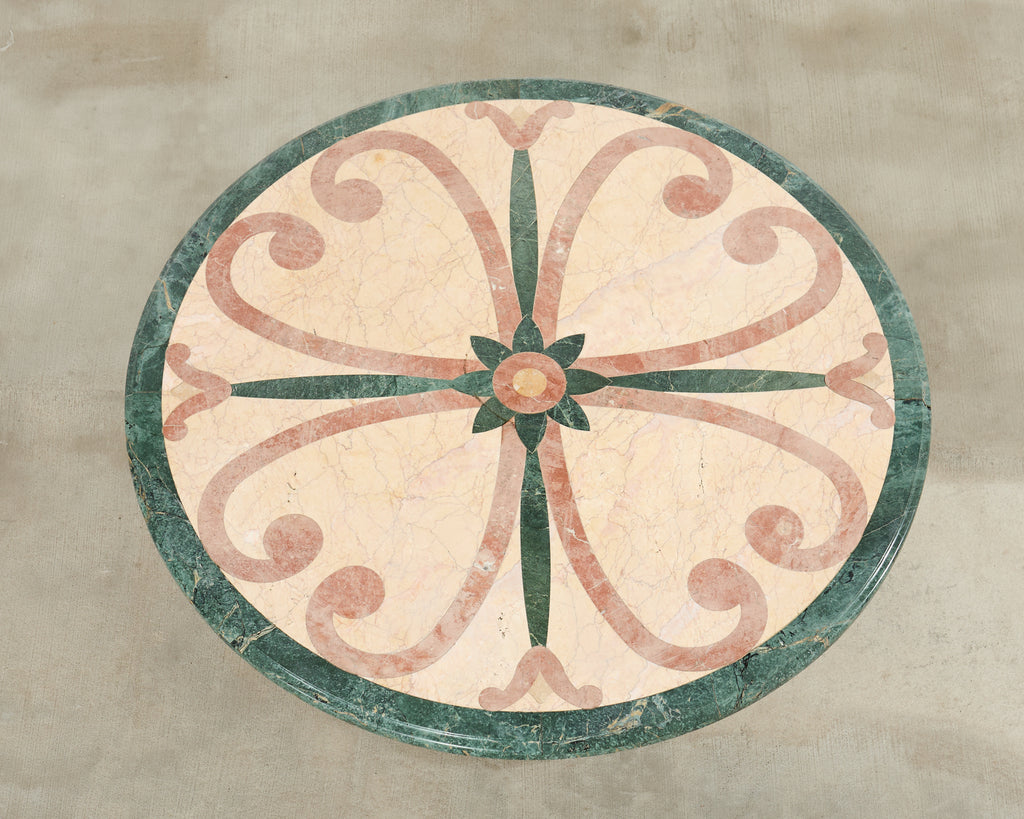 Neoclassical Style Marble and Stone Center Garden Table