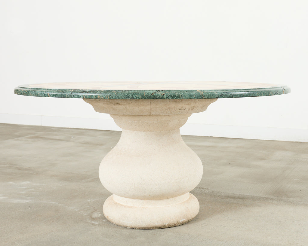 Neoclassical Style Marble and Stone Center Garden Table