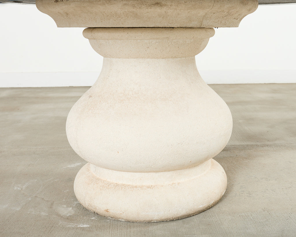 Neoclassical Style Marble and Stone Center Garden Table
