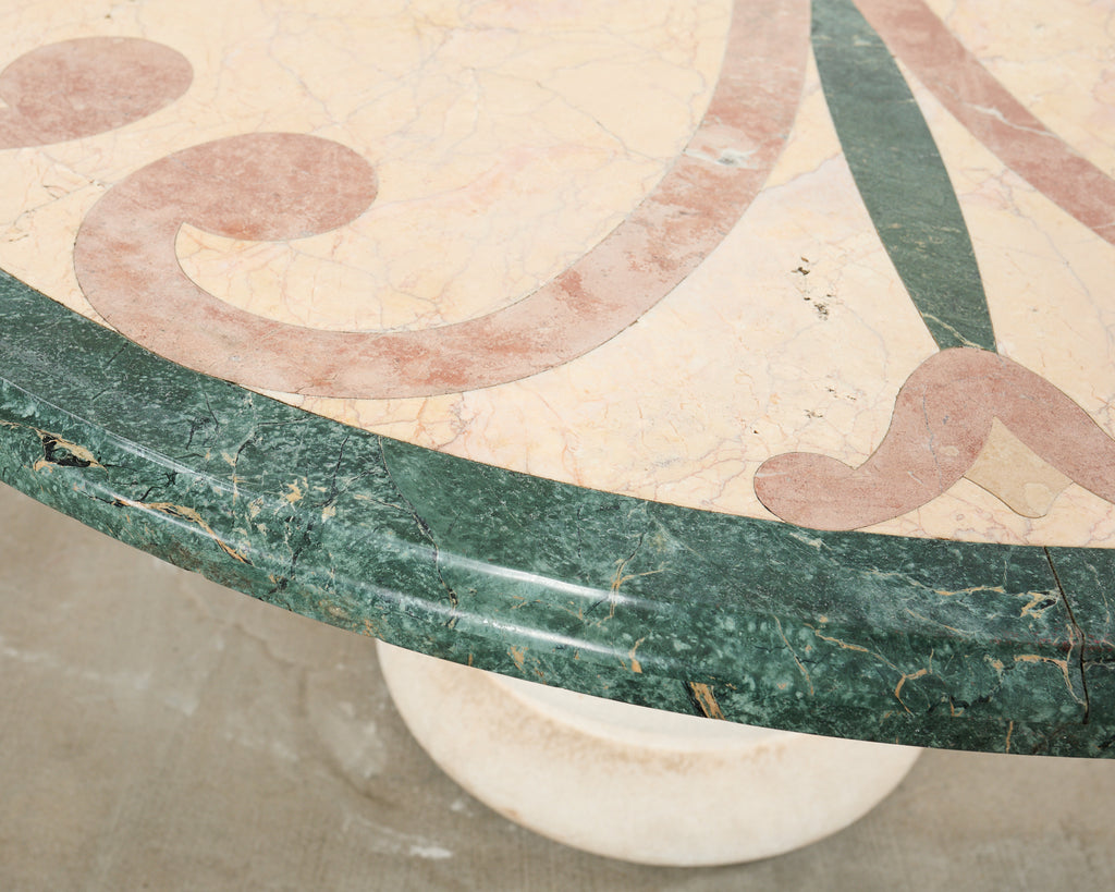 Neoclassical Style Marble and Stone Center Garden Table