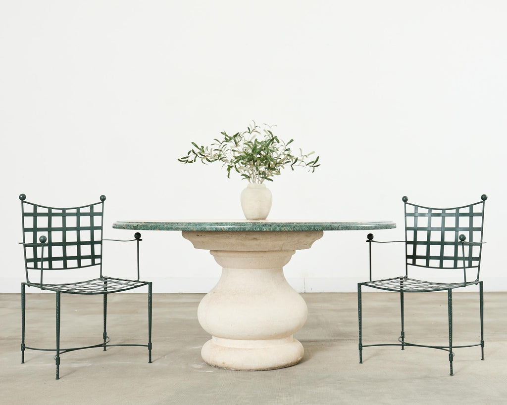 Neoclassical Style Marble and Stone Center Garden Table