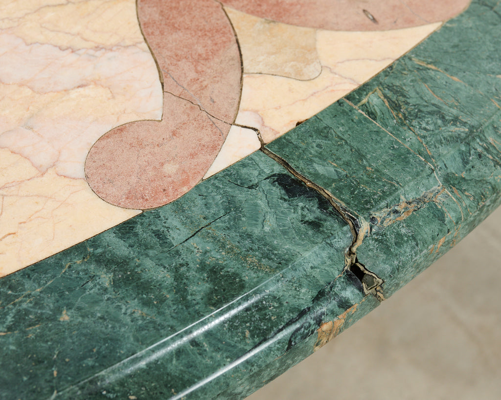 Neoclassical Style Marble and Stone Center Garden Table