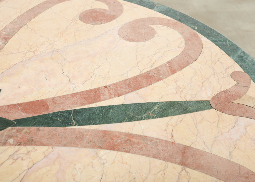 Neoclassical Style Marble and Stone Center Garden Table