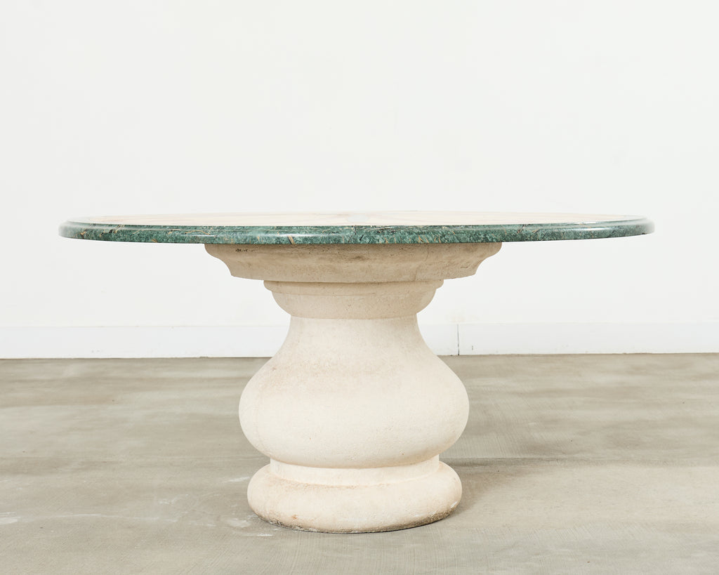 Neoclassical Style Marble and Stone Center Garden Table