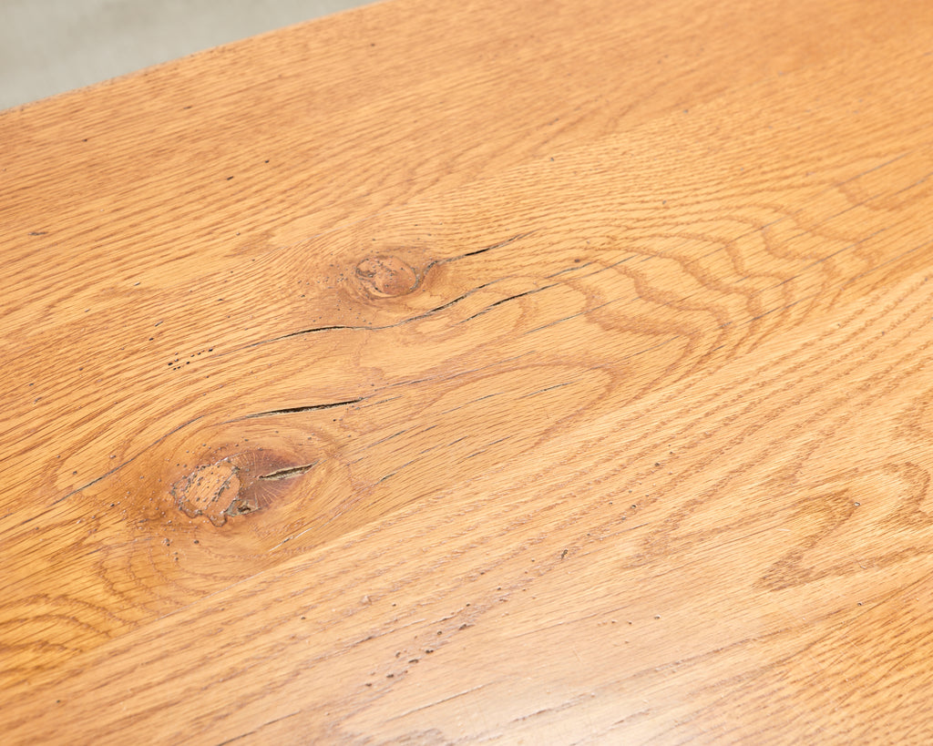 Country French Provincial Oak Farmhouse Trestle Dining Table 8 Ft