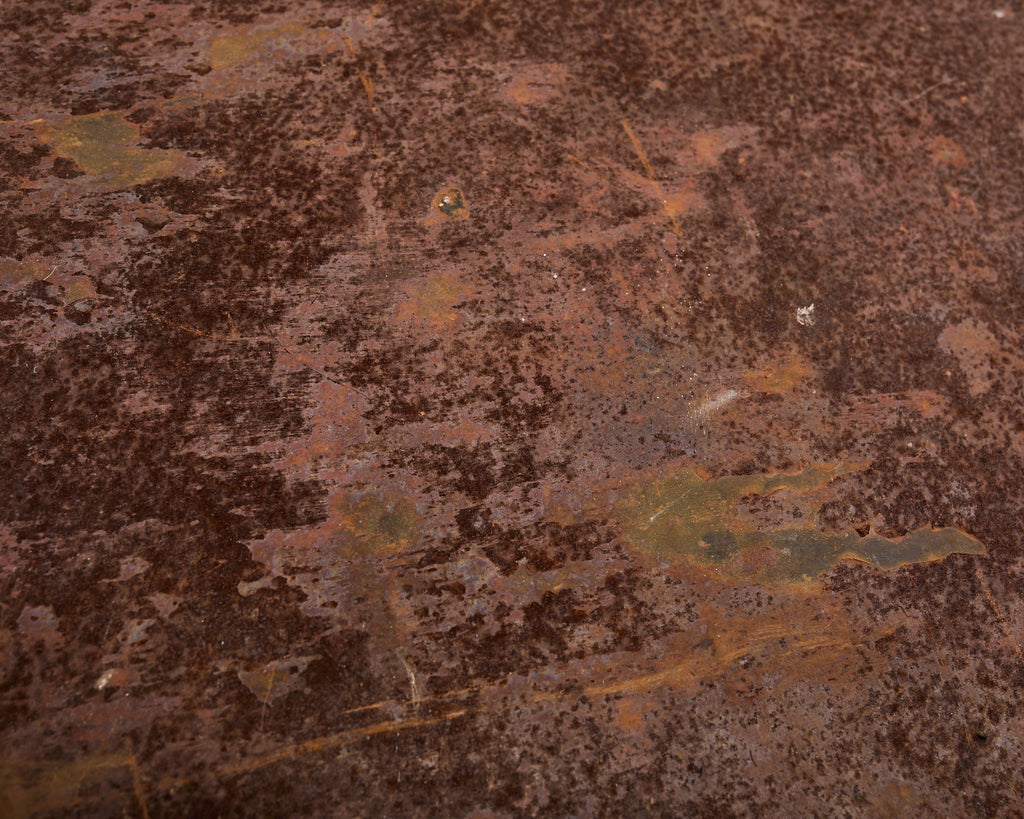 French Art Nouveau Patinated Iron Bronze Garden Bistro Table