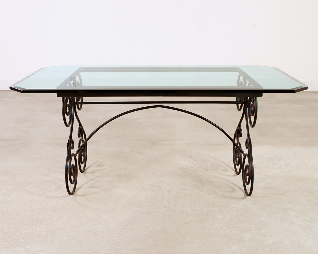 Italian Scrolled Iron Patio Garden Dining Table
